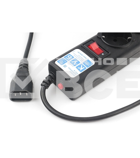 Сетевой фильтр Surge protector Power Cube 1.9m for conn. to UPS(C14) 5 outlets, 10A black/graffite