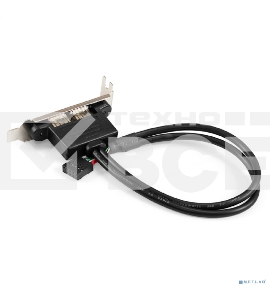 Планка портов в корпус 2xUSB 2.0 ExeGate BrctUSB2-2A-LP (USB 2.0 9pin (IDC 9pin F) --> 2x USB 2.0 Af, кабель 20 см, Low Profile)