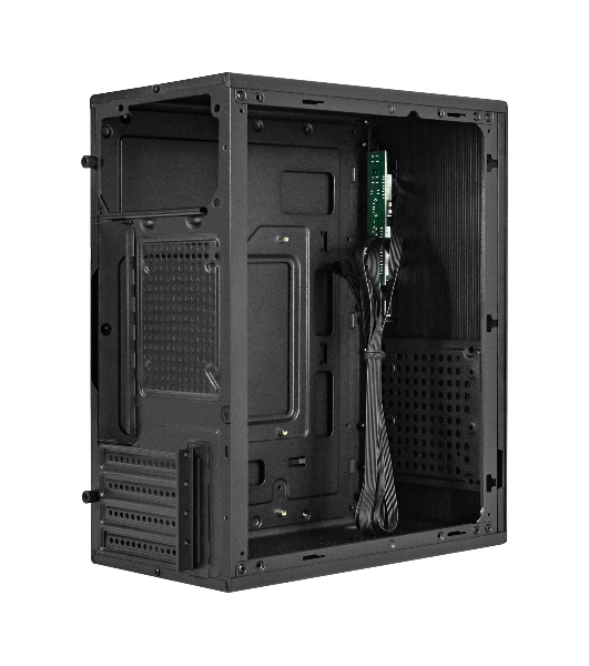 Компьютерный корпус Minitower ExeGate BAA-308M (mATX, без БП, 2*USB, HD Audio, черный)