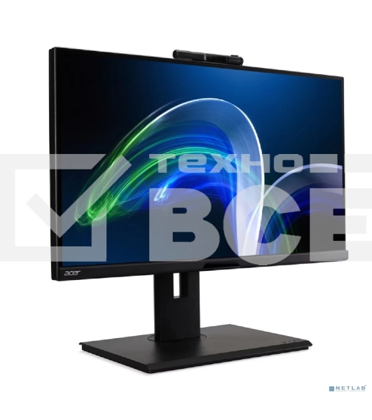 Монитор 27' Acer B278UEbemiqprcuzxv IPS 3840x2160, 100 Гц, 4 мс, 16:9, 350 кд/м², HDMI 2.0, DP 1.4, DP out, USB-C (100 Вт), RJ-45, 3.5 Jack, USB Hub (4x USB 3.2), FreeSync, HDR10, динамики (2x2 Вт), веб-камера, черный