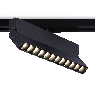 Трековый однофазный светодиодный светильник Ambrella light GL6817 BK черный LED 12W 3000K 24° 230*22*87