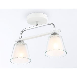 Светильник Ambrella light TR303229/2 WH/CH/CL/FR белый/хром/прозрачный/белый матовый E27*2 max 60W 340*120*250