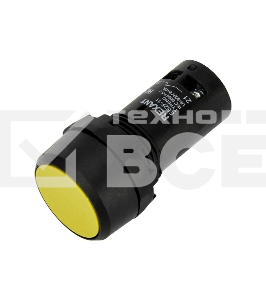 Кнопка EB22 возвратная желтая NO+NC 230 В Rexant