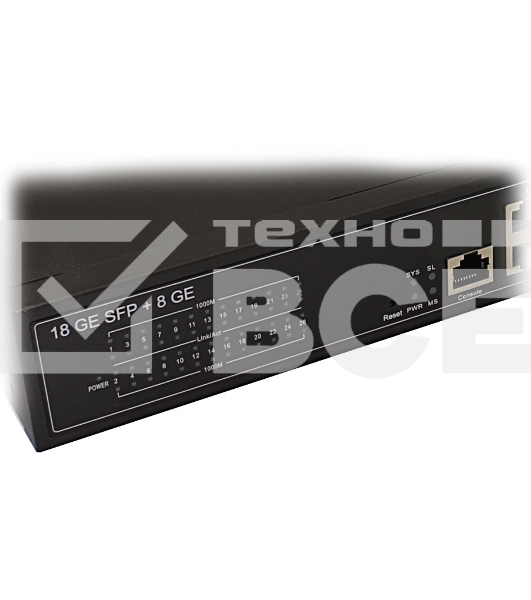 Коммутатор Osnovo Управляемый (L2+) гигабитный коммутатор, 18*SFP 1000 Base-X, 8 *10/100/1000 Base-T