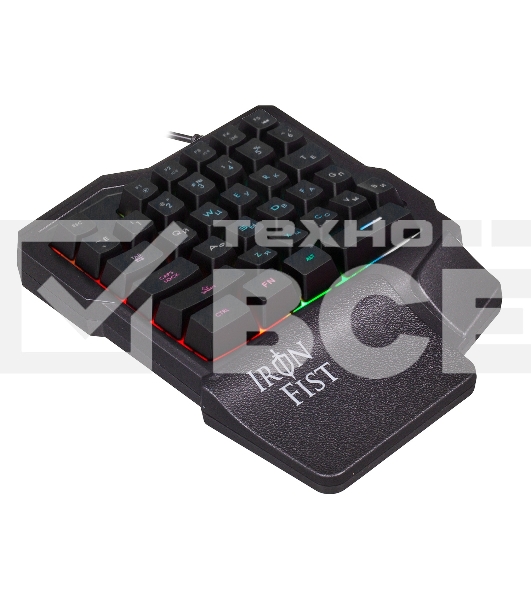 Игровой блок Oklick 701G IRON FIST черный USB for gamer LED (подставка для запястий)