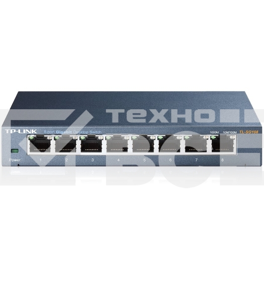 Коммутатор TP-Link SMB TL-SG108 8-port Desktop Gigabit Switch, 8 10/100/1000M RJ45 ports,metal case