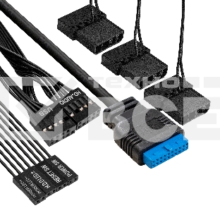 Корпус Miditower ExeGate EVO-8227-NPX500 (ATX, БП 500NPX с вент. 12см, 2*USB+1*USB3.0+HD Audio, черный, 3 вент. RGB, закаленное стекло)