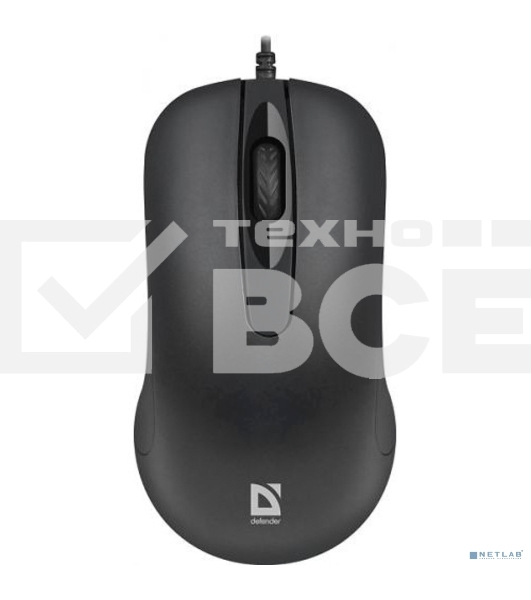 Мышь проводная Defender Classic MB-230 черный, 1600 dpi, USB, кнопки - 4