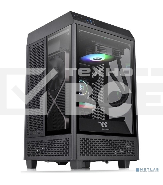 Корпус Thermaltake The Tower 100 черный без БП ATX 2x120mm 2xUSB3.0 1xUSB3.1 audio bott PSU