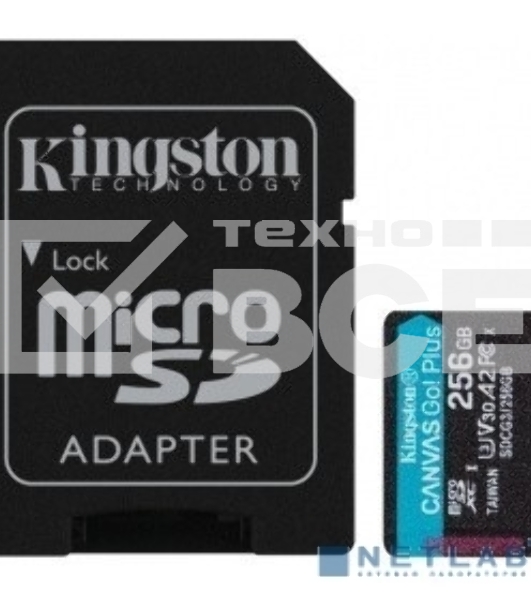 Карта памяти Kingston 256GB microSDXC Canvas Go Plus 170R A2 U3 V30 Card + ADP EAN: 740617301250