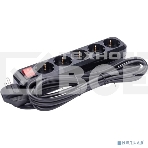 Сетевой фильтр 5bites SP5B-330 5S, 3*1.5 мм2, 16A, ABS, 3M, черный, фото 1