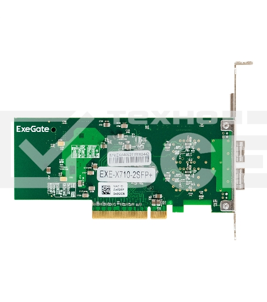 Сетевой адаптер ExeGate EXE-X710-2SFP+ (PCI-E x8 v.3, порты 2x SFP+, Dual 10Gb/s, Server NIC Chipset Intel FTXL710)