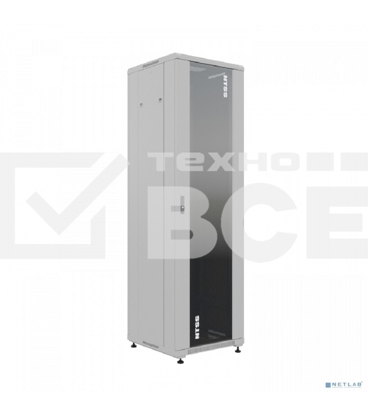 Шкаф серверный NTSS Премиум (NTSS-R22U6060GS) напольный 22U 600x600 мм пер. дв. стекл. металл 900 кг серый IP20 сталь