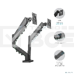 Кронштейн Kromax OFFICE-14 черный, 4 шт/уп. Кр. стал. настол. для 2-х мон. 15'-32', max 2x10 кг, 6 ст. св., нак. +90° -45°, пов. 180°, max VESA 100x100, фото10