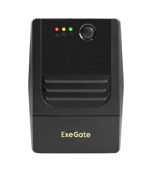 Источник бесперебойного питания ExeGate Power NB-600.LED.AVR.2SH (600VA/360W, LED, AVR, 2*Schuko, батарея 12V 7.2Ah, Black)