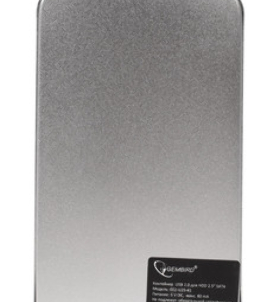 Внешний корпус для HDD Gembird EE2-U2S-41-S 2.5' EE2-U2S-41, серебро, USB 2.0, SATA, металл