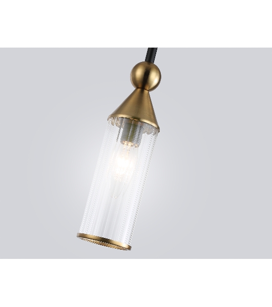 Светильник Ambrella light LH55251 BK/BS/CL черный/латунь/прозрачный E14 max 40W D65*1500