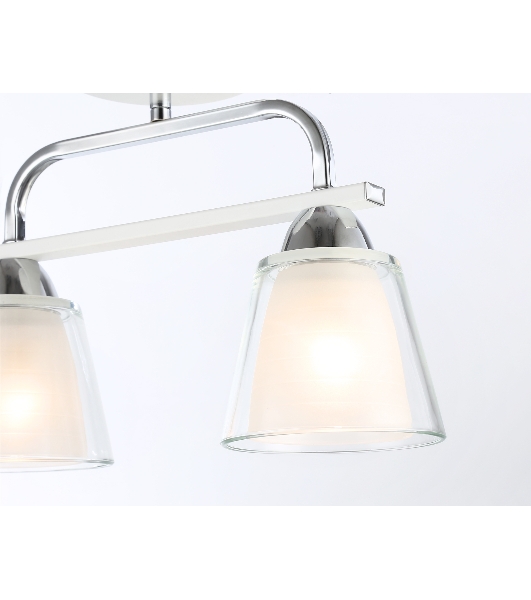 Светильник Ambrella light TR303229/2 WH/CH/CL/FR белый/хром/прозрачный/белый матовый E27*2 max 60W 340*120*250