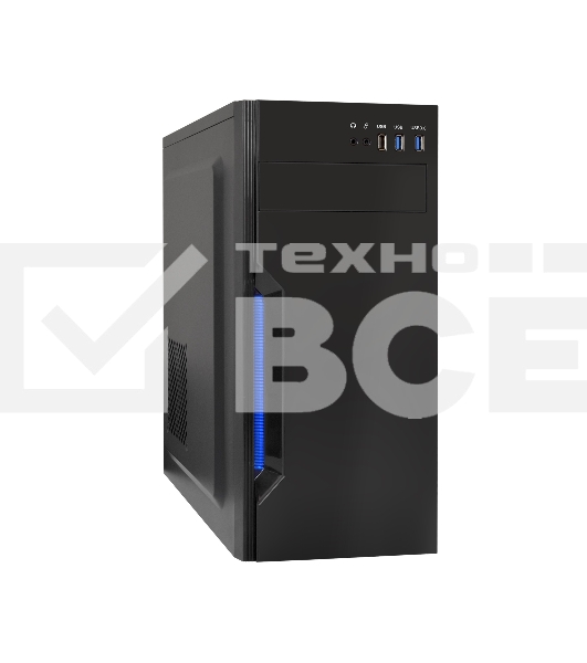 Компьютерный корпус ExeGate XP-333U черный, Miditower ATX, <XP450, Black,120mm>, 1*USB+2*USB3.0, Audio