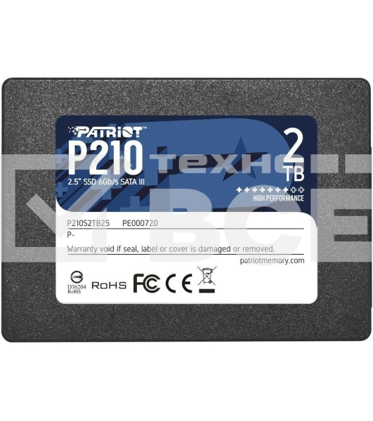 Накопитель SSD Patriot P210, 2TB, SATA III, 2.5