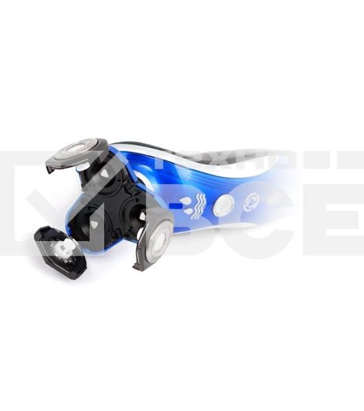 Бритва Centek CT-2170 (синий) ротор 3D, +ВЛАЖНОЕ БРИТЬЁ, 3 плав.головки, 2-ные лезвия, до 50 мин раб