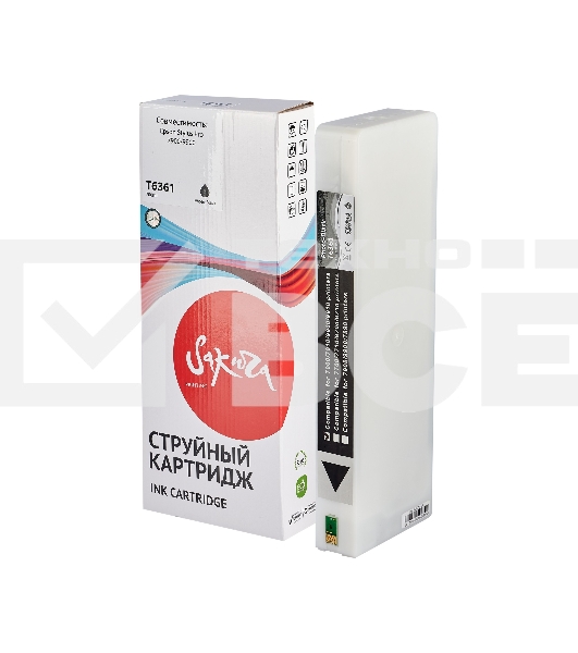 Струйный картридж Sakura C13T636100 (T6361 Photo Black) для Epson, фото-черный, 700 мл.