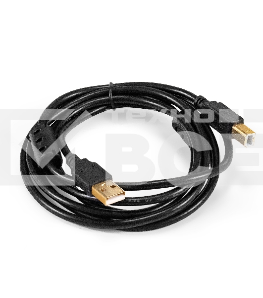 Кабель USB 2.0 ExeGate EX-CCF-USB2-AMBM-2.0 (Am/Bm, 2,0м, 2 фильтра)