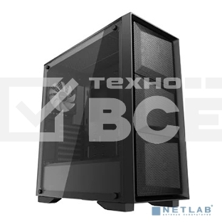 Компьютерный корпус Deepcool MATREXX 50 MESH 4FS без БП, боковое окно (закаленное стекло), 3xColor LED 120мм ветилятора спереди, 1xColor LED 120мм ветилятор сзади, черный, ATX