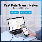 Кабель Vention USB 2.0 CM/CM угловой - 1м. Серый 5А PD100W, фото5