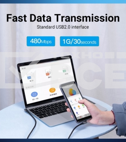 Кабель Vention USB 2.0 CM/CM угловой - 1м. Серый 5А PD100W