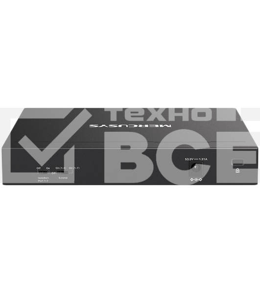 Настольный коммутатор Mercusys MS108GP с 8 гигабитными портами (7 портов PoE+)
