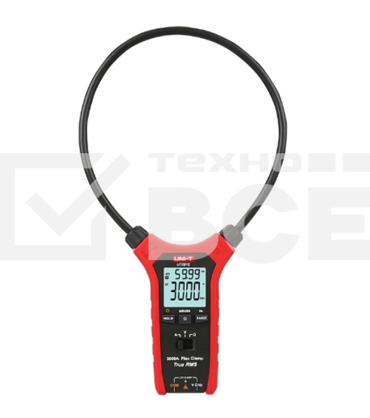 Токоизмерительные клещи UT281E , 600В, 3000А, 60МОм, гибкие зажимы
