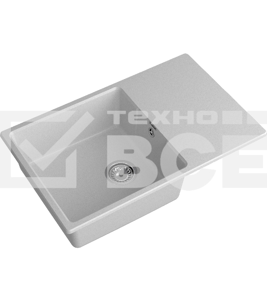 Мойка URBAN 678L gray 1-чаша+крыло 780*490мм, монтаж: врезной, материал: кварц, цвет: серый