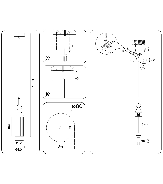 Светильник Ambrella light LH55251 BK/BS/CL черный/латунь/прозрачный E14 max 40W D65*1500