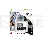 Флеш карта microSDHC 128GB microSDXC Kingston <SDCS2/128GB> Class10 UHS-I Canvas Select up to 100MB/s с адапт., фото 1