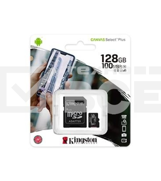 Флеш карта microSDHC 128GB microSDXC Kingston <SDCS2/128GB> Class10 UHS-I Canvas Select up to 100MB/s с адапт.