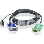 Кабель KVM ATEN 2L-5201U USB(тип А Male)+HDB15(Male) <-> SPHD15(Male) 1,2м., черный., фото2