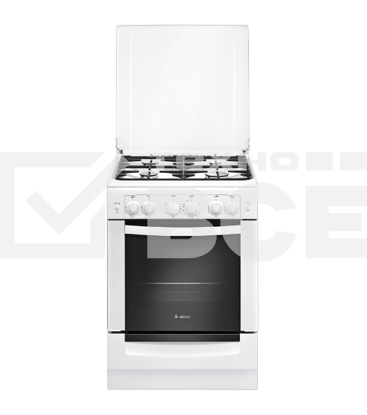 Плита газовая Gefest ПГ 6100-02 белый, конфорок 4 шт, духовка 52 л, 60 см x 85 см x 60 см