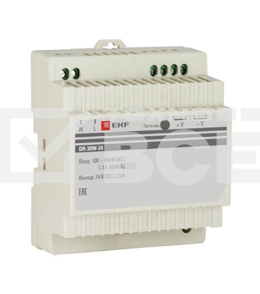 Блок питания 24В DR-30W-24 EKF dr-30w-24
