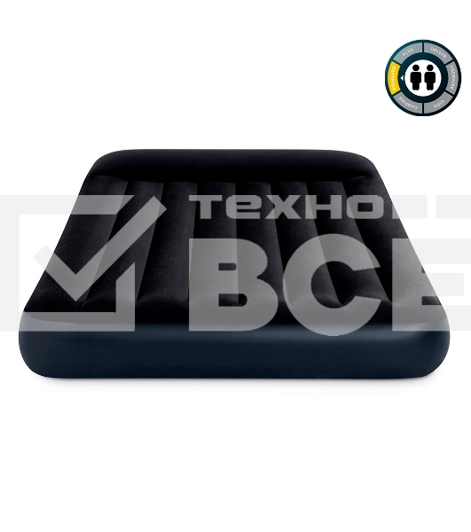 Надувной матрас 64142, Intex, 137х191х25см с подголовником, до 272кг, уп.3