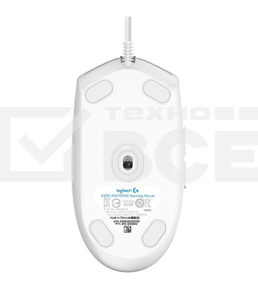 Мышь проводная Logitech G102 LIGHTSYNC белый, 8000 dpi, USB, кнопки - 6