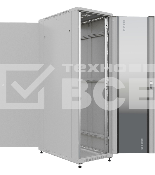 Шкаф серверный NTSS Премиум (NTSS-R42U80100GS) напольный 42U 800x1000мм пер.дв.стекл металл 900кг серый IP20 сталь