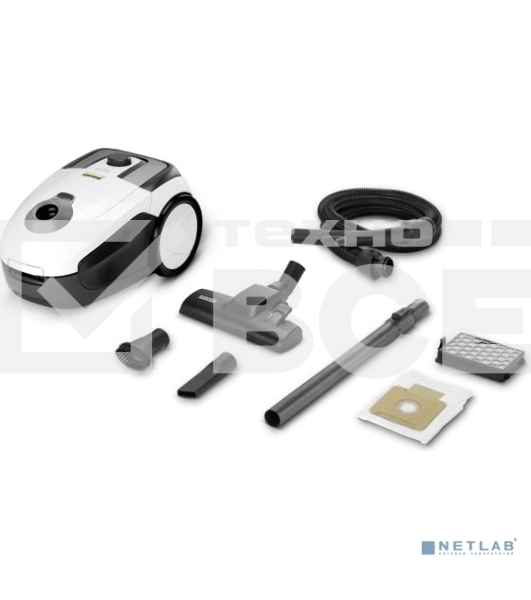 Пылесос Karcher VC 2 белый/черный, 700 Вт, уборка сухая, пылесборник мешок 2.8 л