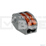 Строительно-монтажная клемма СМК 222-412 с рычагом 2 отверстия 0,08-2,5 мм2 EKF PROxima, фото 1