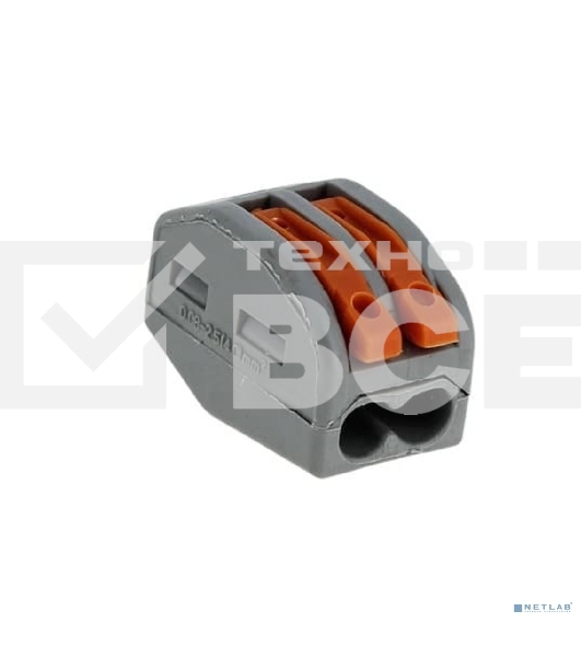 Строительно-монтажная клемма СМК 222-412 с рычагом 2 отверстия 0,08-2,5 мм2 EKF PROxima