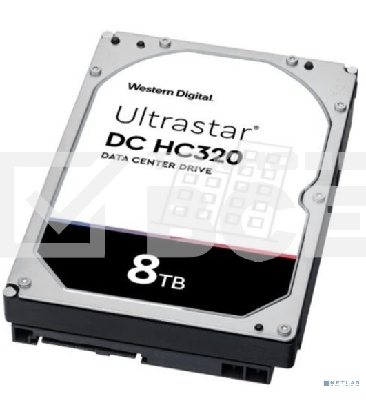 Жесткий диск для сервера WD/HGST Ultrastar 7K8 (3.5’’, 8TB, 256MB, 7200 RPM, SAS 12Gb/s, 512E SE), SKU: 0B36400
