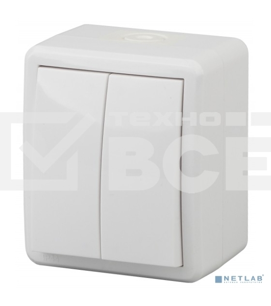 Выключатель 2-кл. ОП ЭРА Эксперт 10А IP54 11-1404-01 250В 10AX белый