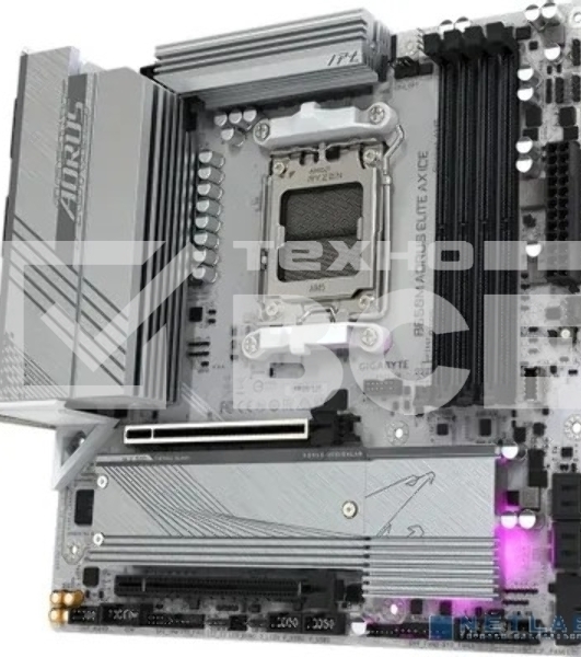 Материнская плата Gigabyte B650M AORUS ELITE AX ICE SocketAM5 AMD B650 4xDDR5 mATX AC`97 8ch(7.1) 2.5Gg RAID+HDMI+DP