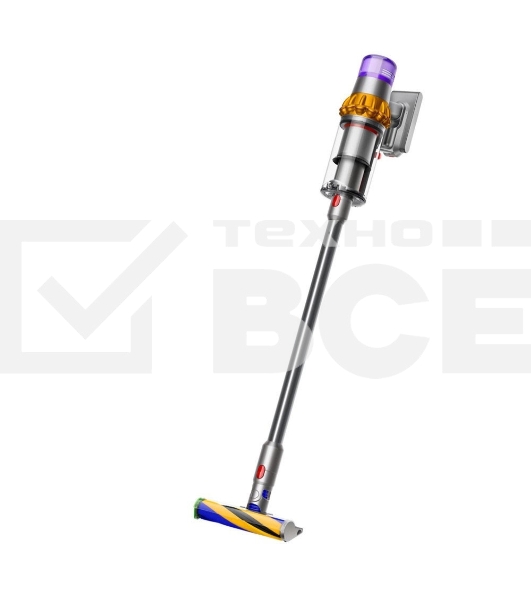Пылесос вертикальный Dyson V15 Detect Absolute SV47 (447033-01) серебристый, питание от аккумулятора, 240 Вт, уборка сухая, пылесборник 0.76 л, работа от АКБ max - 60 мин
