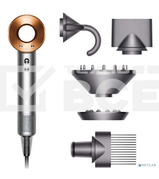 Фен Dyson Supersonic HD07 Bright Nickel/Bright Copper 1600Вт никель/медный